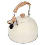 Beiger Edelstahl-Wasserkessel mit Pfeife, 2,5 L