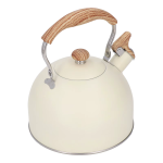 Beiger Edelstahl-Wasserkessel mit Pfeife, 2,5 L