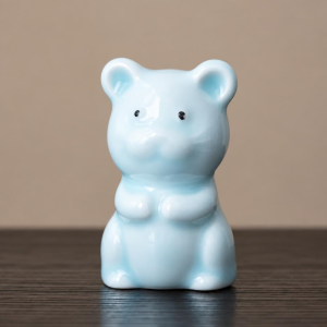 Blauweißes Teetier aus Porzellan