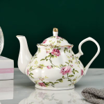 Blumenteekanne aus Keramik mit 900 ml — Zweige mit rosa Blüten