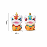 Chinesische Löwenfiguren aus Kunstharz im Duo
