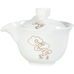 Chinesischer Gaiwan aus Porzellan mit Golddekor