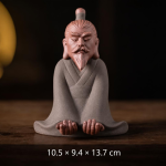 Chinesisches Tea Pet aus violettem Ton, handgefertigt — Sitzend mit Spitzbart