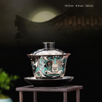 Chinesisches Teeservice aus Porzellan mit Emailldekor