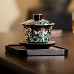 Chinesisches Teeservice aus Porzellan mit Emailldekor