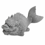Dekorative Teefigur aus blauem Steinzeug mit Relief