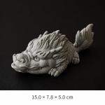 Dekorative Teefigur aus blauem Steinzeug mit Relief — Löwe