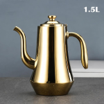 Edelstahl-Teekanne mit integriertem Filter — Goldfarben 1,5 l