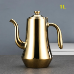 Edelstahl-Teekanne mit integriertem Filter — Goldfarben 1 l