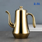 Edelstahl-Teekanne mit integriertem Filter — Goldfarben 2,5 l