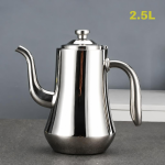 Edelstahl-Teekanne mit integriertem Filter — Silberfarben 2,5 l