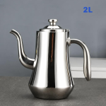 Edelstahl-Teekanne mit integriertem Filter — Silberfarben 2 l