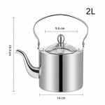 Edelstahl-Teekessel mit feinmaschigem Teesieb — 2 L