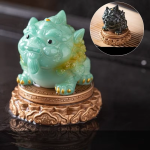 Farbwechselndes Pixiu-Teetier — Aquagrüne Figur mit verziertem Sockel