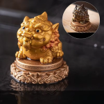 Farbwechselndes Pixiu-Teetier — Goldene Figur mit verziertem Sockel