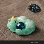 Farbwechselndes Teetier aus Kunstharz — Mintgrün und Nachtblau