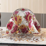 Florale Teetasse mit Untertasse und Löffel aus Bone China