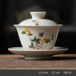 Gaiwan aus Dehua-Porzellan — Kaki