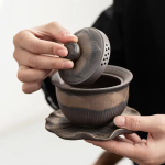 Gaiwan aus Keramik mit Deckel und Untertasse