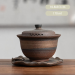 Gaiwan aus Keramik mit Deckel und Untertasse — Hoch ausgestelltes Modell