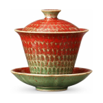 Gaiwan aus Porzellan in Granatrot
