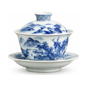 Gaiwan aus Porzellan mit Bergmotiv