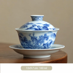 Gaiwan aus Porzellan mit Bergmotiv