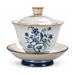 Gaiwan aus Porzellan mit blauem Dekor — Blühender Zweig