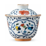 Gaiwan aus Porzellan mit Blumen oder Fruchtdekor