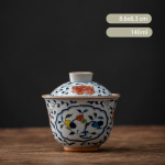 Gaiwan aus Porzellan mit Blumen oder Fruchtdekor — Blumen-Gaiwan