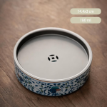 Gaiwan aus Porzellan mit Blumen oder Fruchtdekor — Runde Schale mit Fruchtmotiv