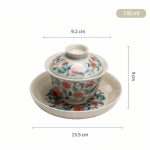Gaiwan aus Porzellan mit Blumenmotiv
