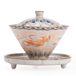 Gaiwan aus Porzellan mit Dekor