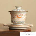 Gaiwan aus Porzellan mit Dekor — Gerade Tasse 170 ml