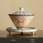 Gaiwan aus Porzellan mit Dekor — Tasse 130 ml