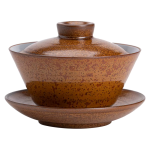 Gaiwan aus Porzellan mit goldener Glasur