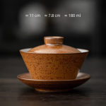 Gaiwan aus Porzellan mit goldener Glasur