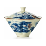 Gaiwan aus Porzellan mit Landschaftsdekor
