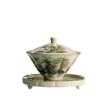 Gaiwan aus Porzellan mit Landschaftsdekor