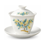 Gaiwan aus Porzellan mit Pflanzendekor