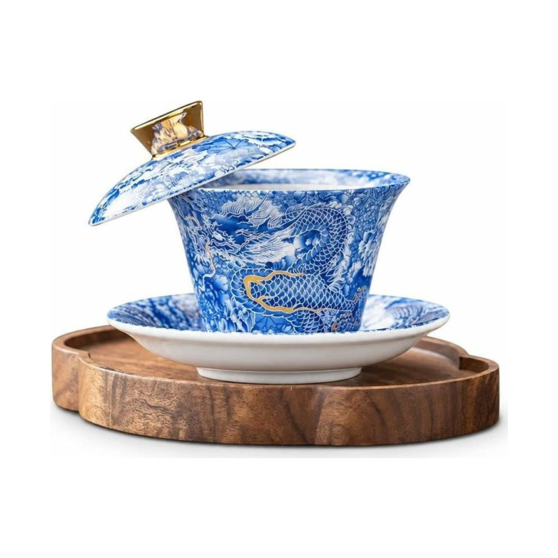 Gaiwan aus Porzellan mit Untertasse