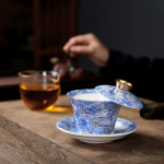Gaiwan aus Porzellan mit Untertasse