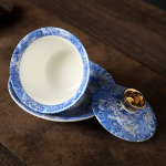 Gaiwan aus Porzellan mit Untertasse