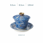Gaiwan aus Porzellan mit Untertasse