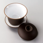 Gaiwan aus violetter Tonerde mit Deckel und Untertasse