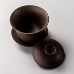 Gaiwan aus violetter Tonerde mit Deckel und Untertasse