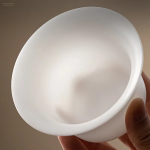 Gaiwan aus weißem Porzellan mit Untertasse