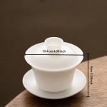 Gaiwan aus weißem Porzellan mit Untertasse — Ohne Geschenkbox