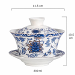 Gaiwan mit chinesischem Dekor, handbemalt