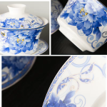 Gaiwan mit chinesischem Dekor, handbemalt